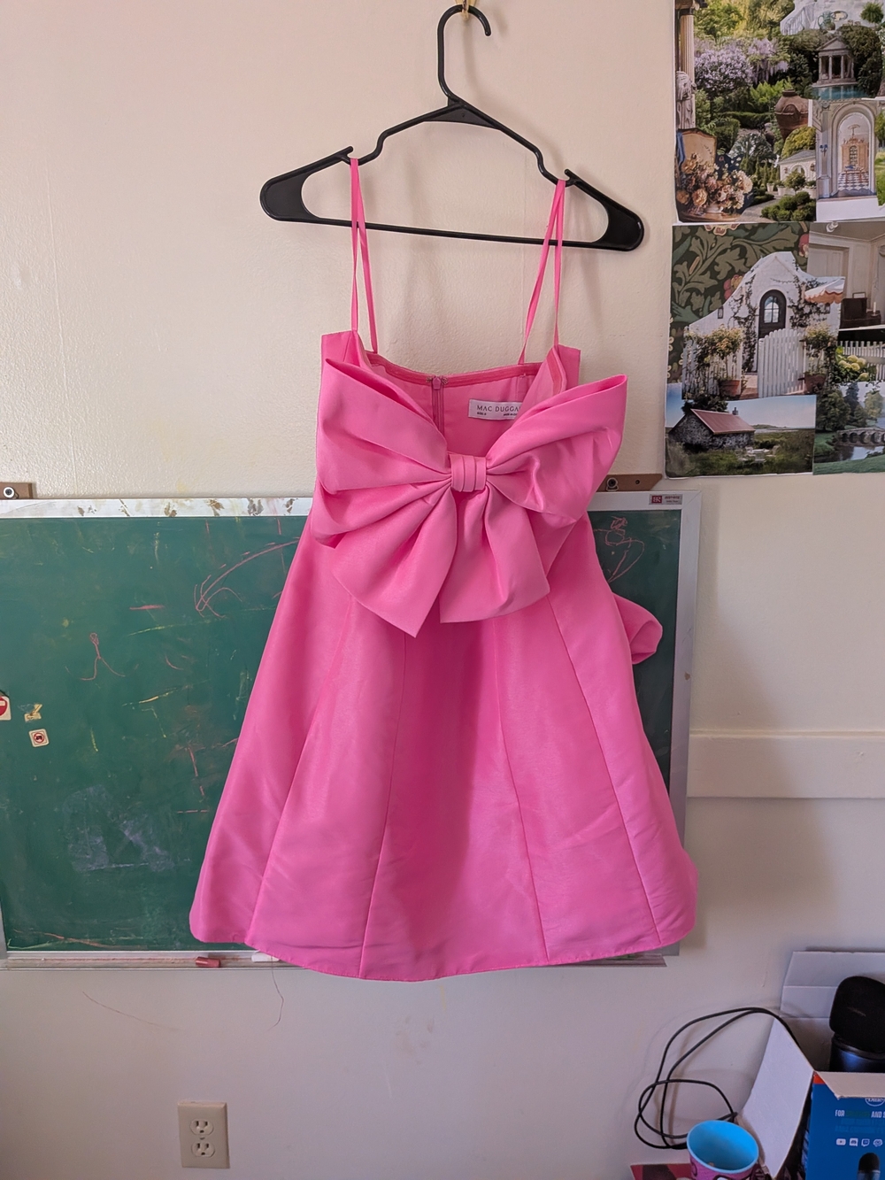 MAC DUGGAL Womens' Pink Bow-Front Party Dress